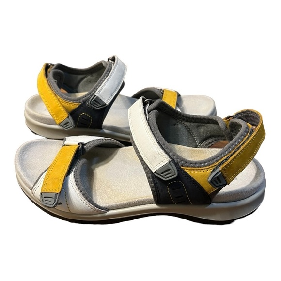 Hotter Stability Walk II Sandals Leather Multi-Color White Yellow Black Size 7 - Picture 9 of 12